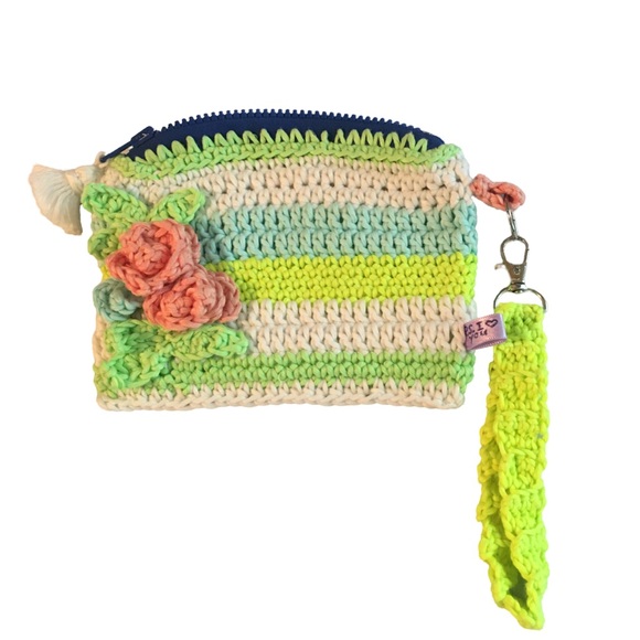 Hand Crafted Handbags - Handmade Crochet Glow In The Dark Wrist Strap Cellphone Bag